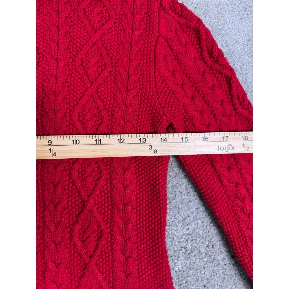 Ralph Lauren Red Cable Knit Turtleneck Sweater Dress Girl Large 12-14 Wool Blend